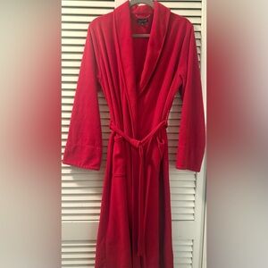 Lands’ End full length red robe. Sz. S (6-8) tie front & 2 pockets.